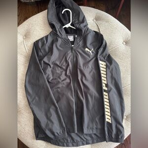 Puma Black Hooded Jacket with Logo